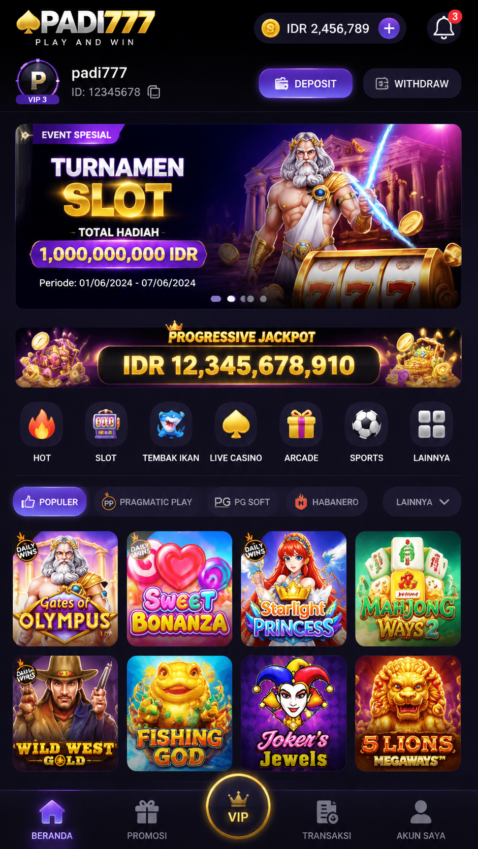 Screenshot 1 padi777